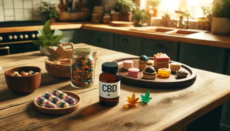 table avec des produits du cannabis | just bob